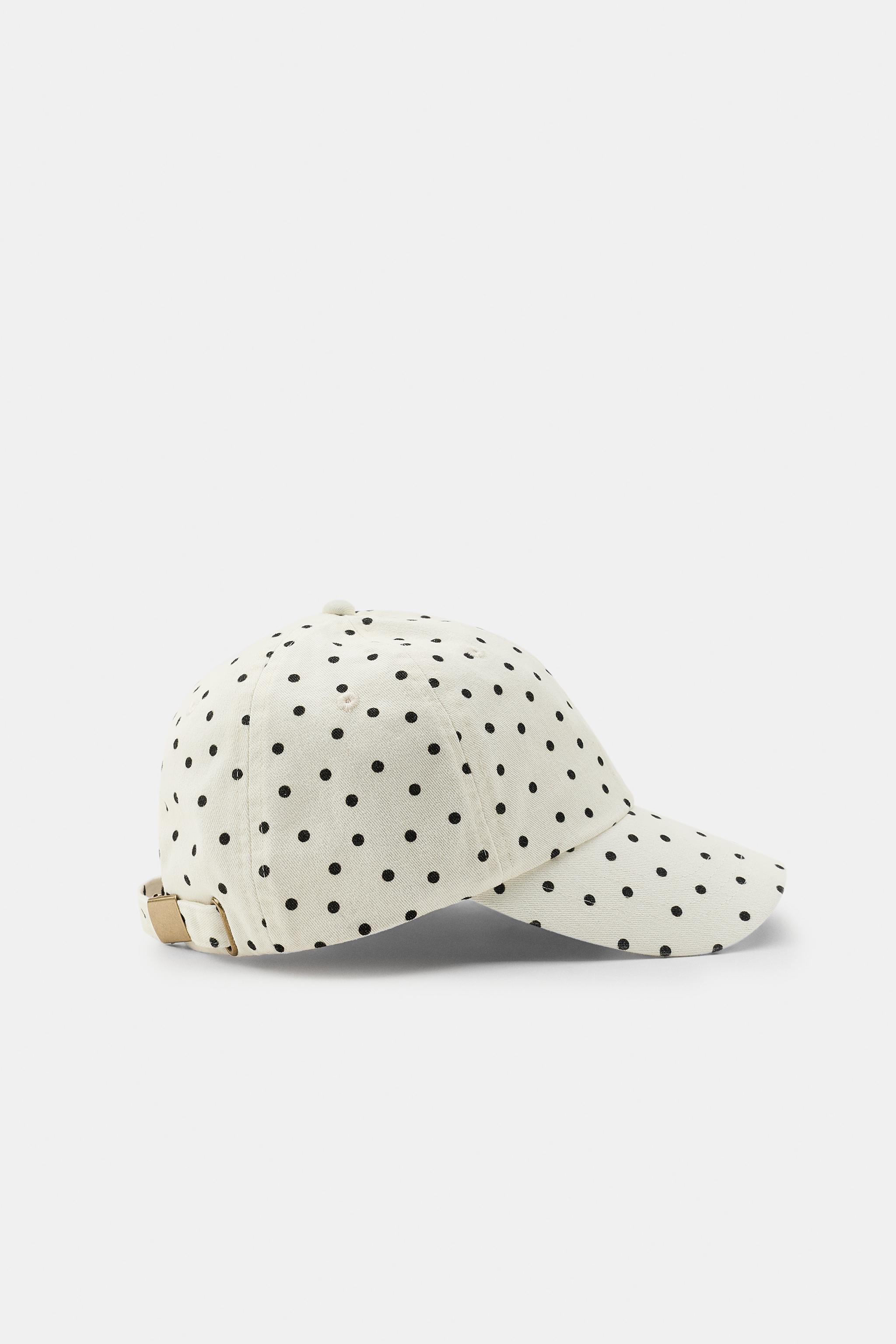POLKA DOT HEART EMBROIDERED TWILL CAP